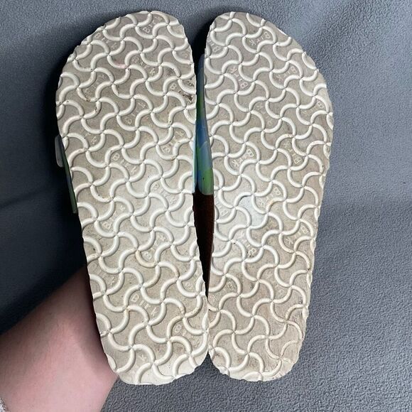 BIRKI\'S Birkenstock Womens‎ 11 Blue/ Green Squares Slides Sandals Size Mens-9 main image 11